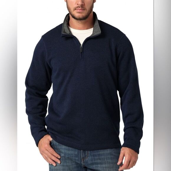 Wrangler Authentic Men’s Quarter-Zip Fleece Pullover – Size Large - Picture 1 of 7